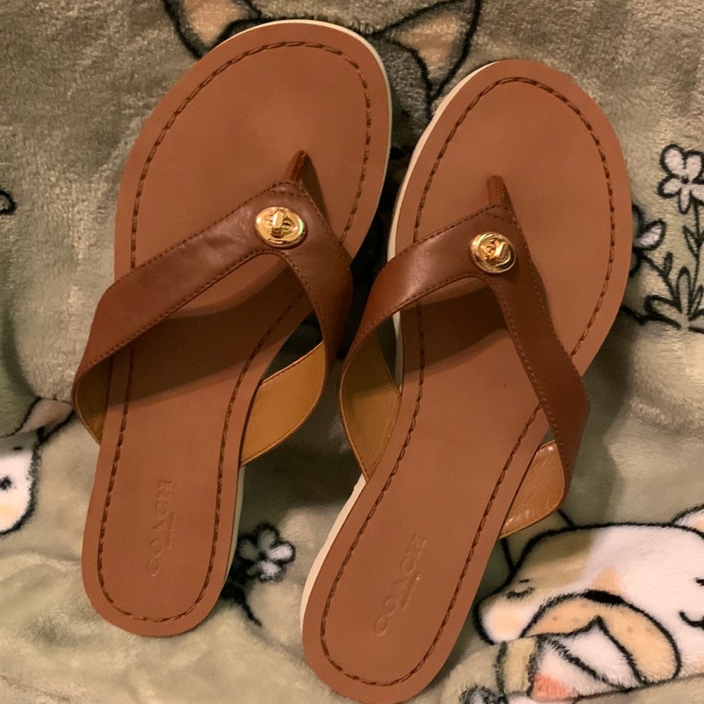 Coach Genuine Italian Brown Leather Flip Flop
Size 6 EUR 36